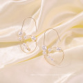 Designer Elegant Large Hoop Earrings Famous Brands Fashion Simple Korean Temperament Geometric Circle Pearl Stud Earrings